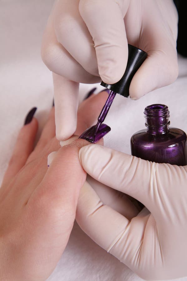 Manicure procedure in a salon