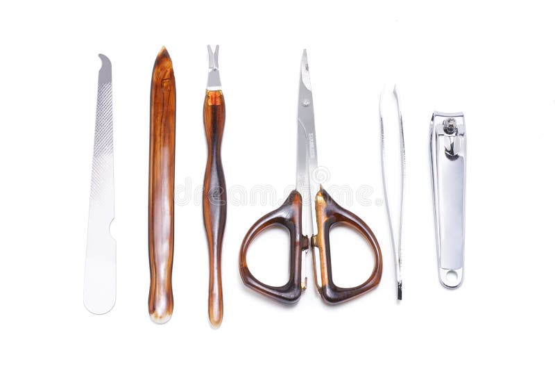 Pedicure tools on white stock photo. Image of brush, file 3701540