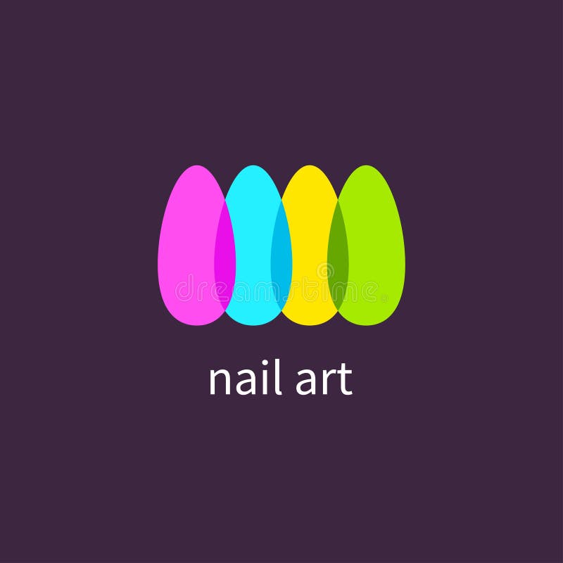 Manicure salon. Logo, icon art nails, colored, colorful nail polish Vector illustration. Manicure salon. Logo, icon art nails, colored, colorful nail polish Vector illustration