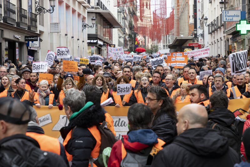 Manifestation. Demonstration from Plaza De Callao To Puerta Del Sol in ...