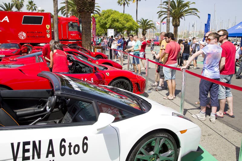 Manifestazione di automobile a Barcellona. 6to6 Barcellona Motordays Dal 7 all'8 giugno, Barcellona ospita una festività automobilistica dei supercars e delle marche del lusso, davanti alla partenza delle automobili a Roma per la gamba seguente del giro di 6to6 Europa Celebrando il meglio dell'industria automobilistica di lusso, compreso Ferrari, Lamborghini, Aston Martin, Mercedes e Porsche, Barcellona Motordays fornisce un divertimento e una regolazione emozionante per tutto l'entusiasta del motore