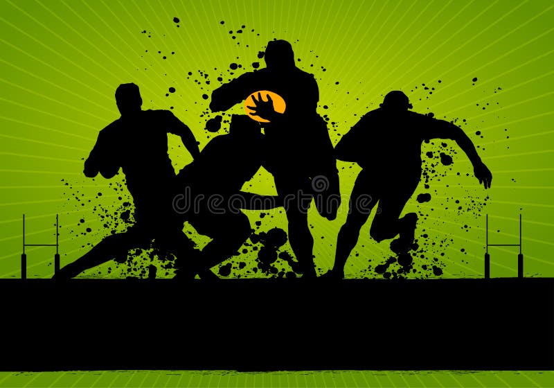 Manifesto del grunge di rugby royalty illustrazione gratis Manifesto del grunge di rugby royalty illustrazione gratis
