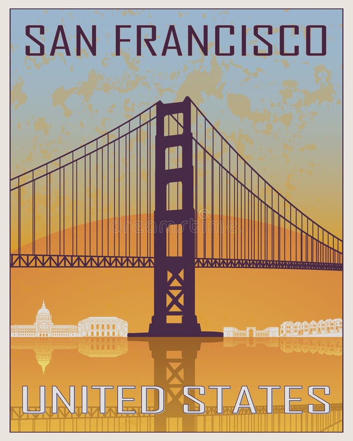 Manifesto dell'annata di San Francisco royalty illustrazione gratis Manifesto dell'annata di San Francisco royalty illustrazione gratis