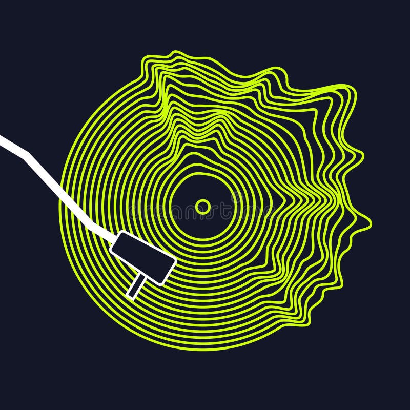 Manifesto dell'annotazione di vinile Illustrazione di vettore su fondo scuro illustrazione vettoriale