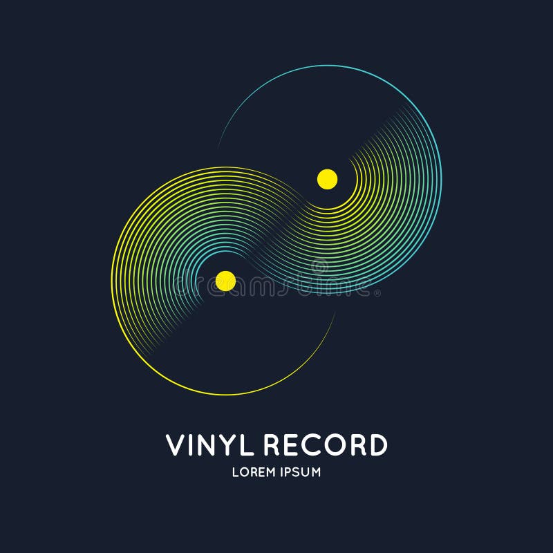 Manifesto dell'annotazione di vinile Musica dell'illustrazione su fondo scuro illustrazione di stock