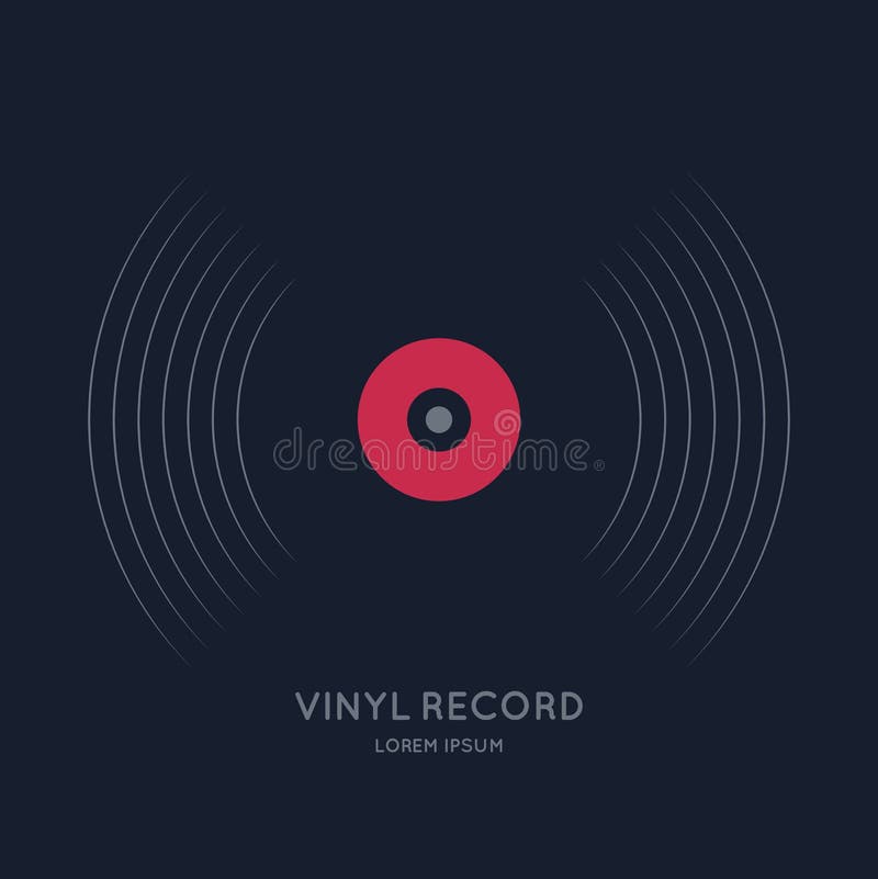 Manifesto dell'annotazione di vinile Musica dell'illustrazione su fondo scuro royalty illustrazione gratis