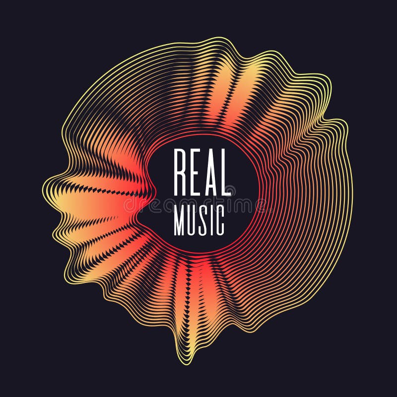 Manifesto dell'annotazione di vinile Musica dell'illustrazione su fondo scuro royalty illustrazione gratis