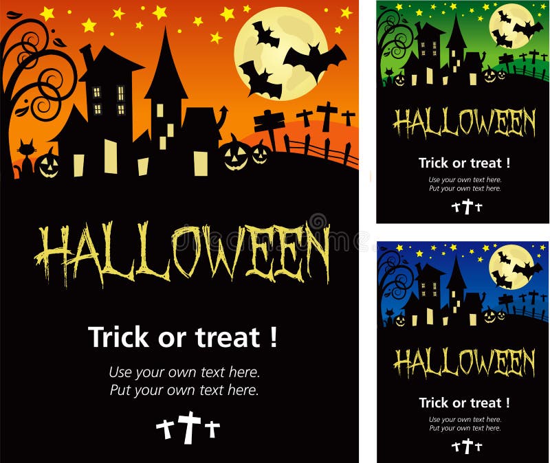Manifesto dell'invito di Halloween o illustrazione della carta illustrazione vettoriale Manifesto dell'invito di Halloween o illustrazione della carta illustrazione vettoriale