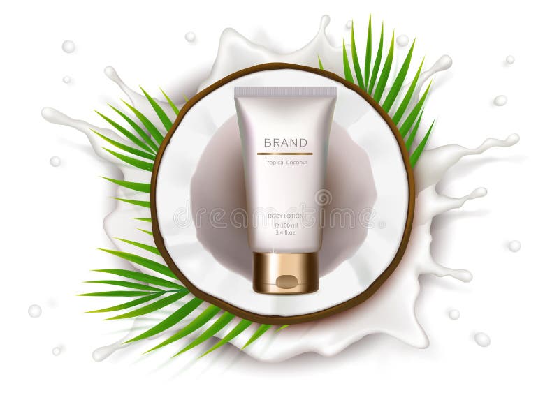 Manifesto di concetto per crema naturale organica illustrazione vettoriale Manifesto di concetto per crema naturale organica illustrazione vettoriale