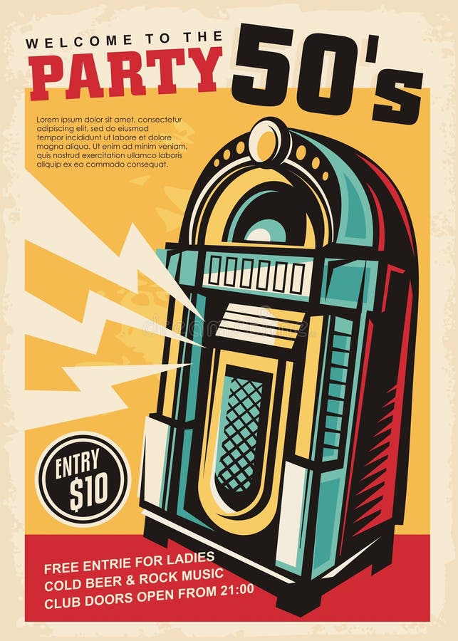 Manifesto di musica retroriflettente di Jukebox royalty illustrazione gratis