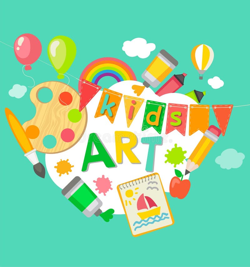 Poster artistico a tema per bambini royalty illustrazione gratis
