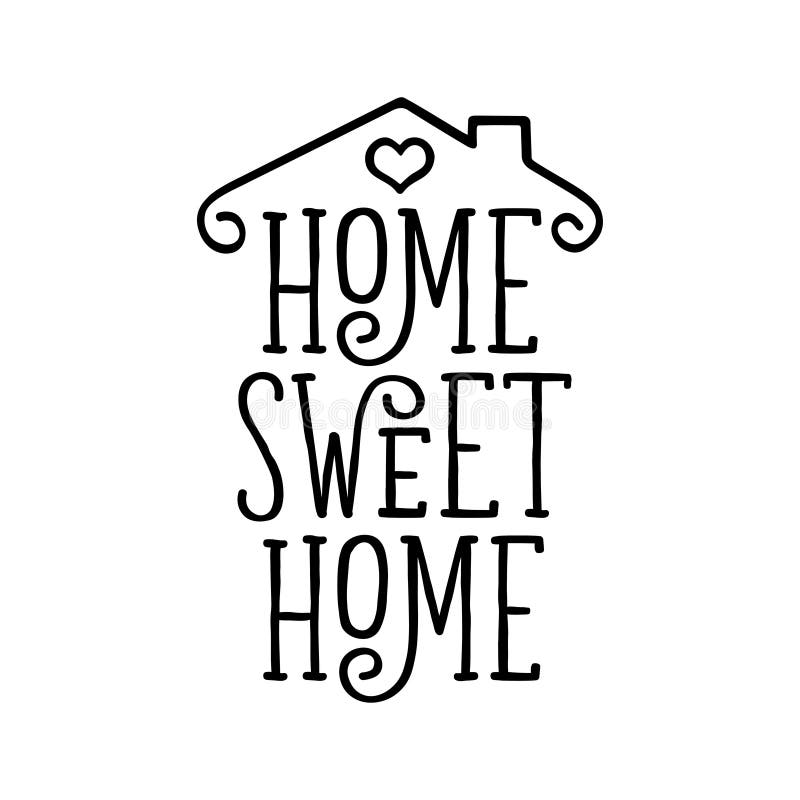 Manifesto di tipografia della casa dolce casa Illustrazione dell'annata di vettore