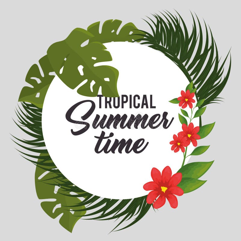 Manifesto tropicale di ora legale royalty illustrazione gratis Manifesto tropicale di ora legale royalty illustrazione gratis