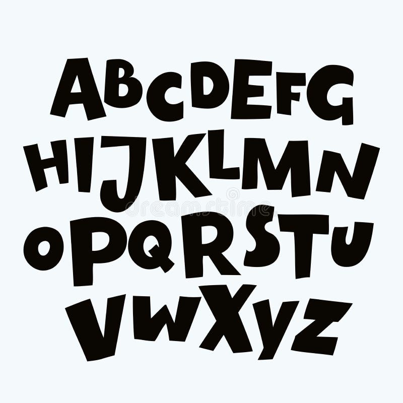 Manifesto variopinto divertente di alfabeto per i bambini Lettere alfabetiche del fumetto sveglio illustrazione di stock Manifesto variopinto divertente di alfabeto per i bambini Lettere alfabetiche del fumetto sveglio illustrazione di stock