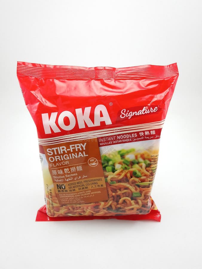 Koka Spicy Stir Fry Noodles Koka Signature Spicy Singapore Fried Noodles Editorial Photo - Image of