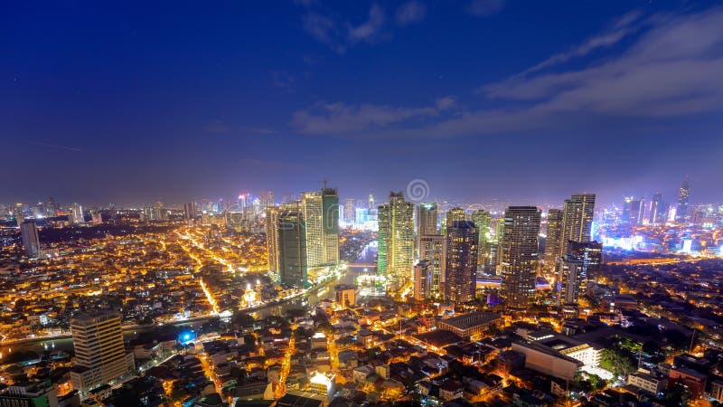 Eleveted, Night view of Rockwell, View from P Burgos Makati in Metro Manila, Philippines stock photo Eleveted, Night view of Rockwell, View from P Burgos Makati in Metro Manila, Philippines stock photo
