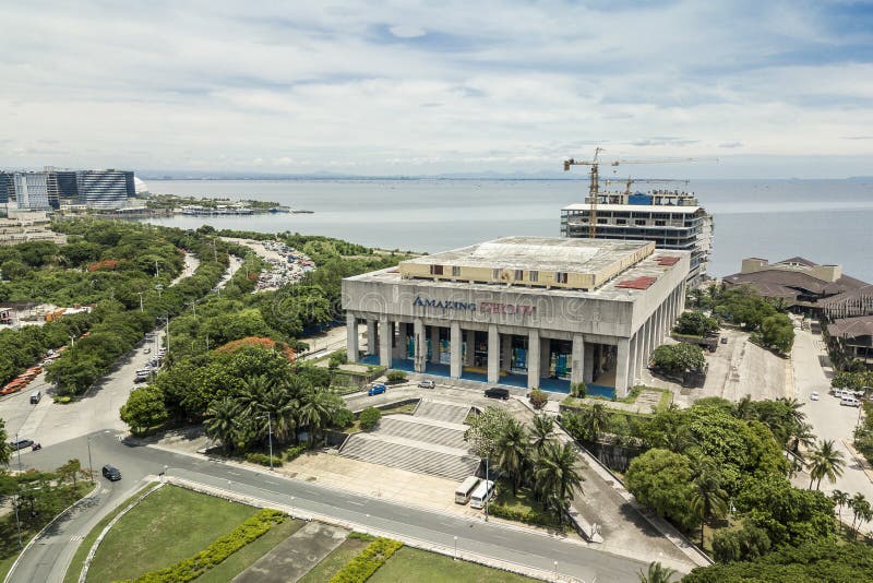 Manila, Philippines - Aerial of Manila Film Center royalty free stock images