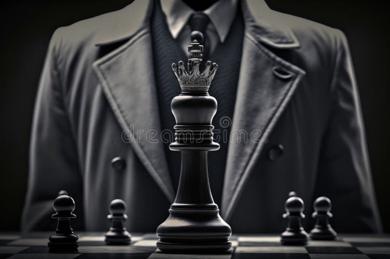 King chess piece standing on a chess board, Generative AI Stock  Illustration