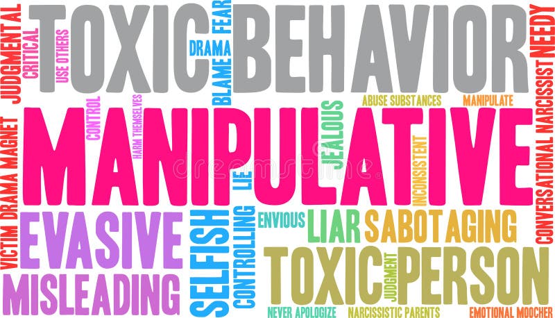Manipulative Word Cloud stock illustration