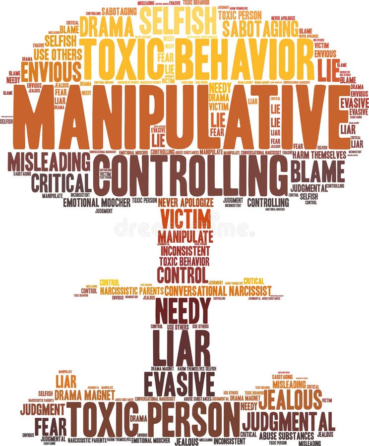 Manipulative Word Cloud stock illustration
