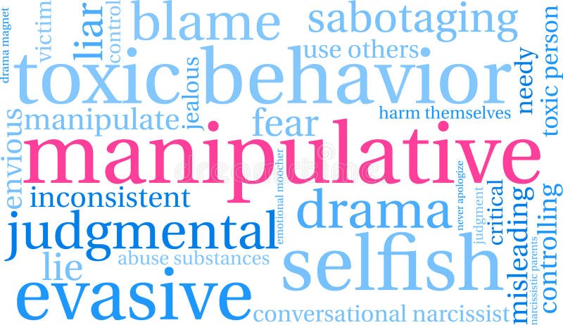 Manipulative Word Cloud stock illustration