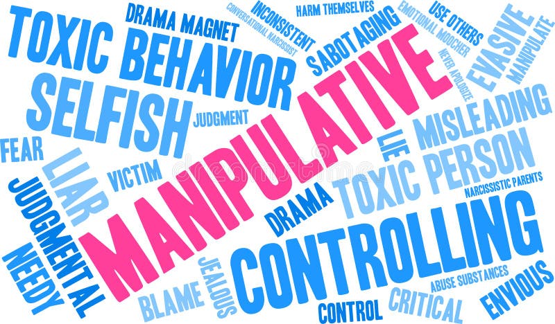Manipulative Word Cloud stock illustration