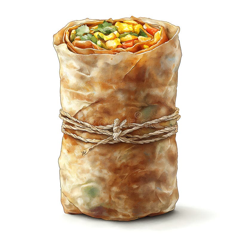 Manipulerat Burrito en kulinarisk glädje royaltyfri illustrationer
