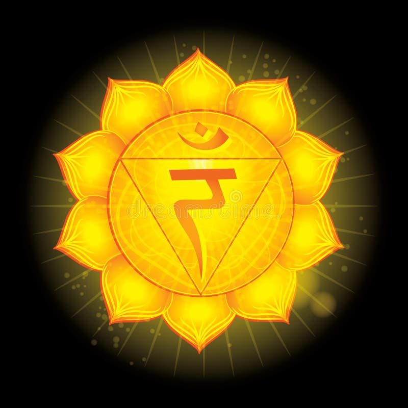 Manipura Icona d'ardore di chakra Il concetto dei chakras utilizzati nel Hinduismo, nel buddismo e in Ayurveda Per progettazione