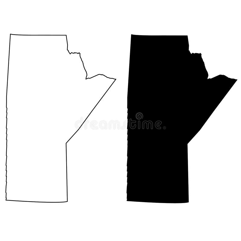 Manitoba Map on White Background. Scribble Sketch Manitoba Map Stock ...