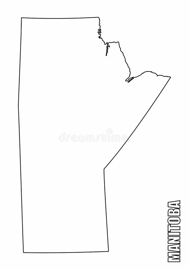 Manitoba map outline stock illustration. Illustration of simple - 97793110