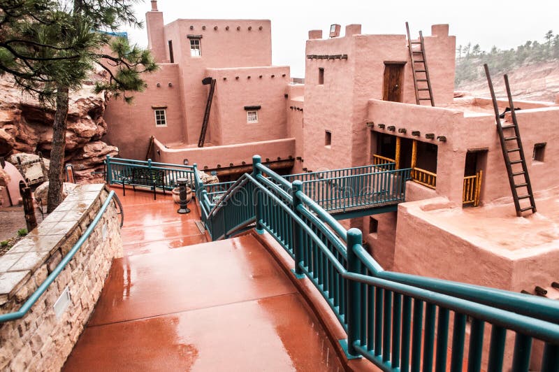 Museum found at the Manitou Colorado Cliff Dwellings located just outside of Colorado Springs / Manitou Springs. Ancient Native American Indian Cliff Dwellings in the Southwest United States. Adobe style architecture. Museum found at the Manitou Colorado Cliff Dwellings located just outside of Colorado Springs / Manitou Springs. Ancient Native American Indian Cliff Dwellings in the Southwest United States. Adobe style architecture