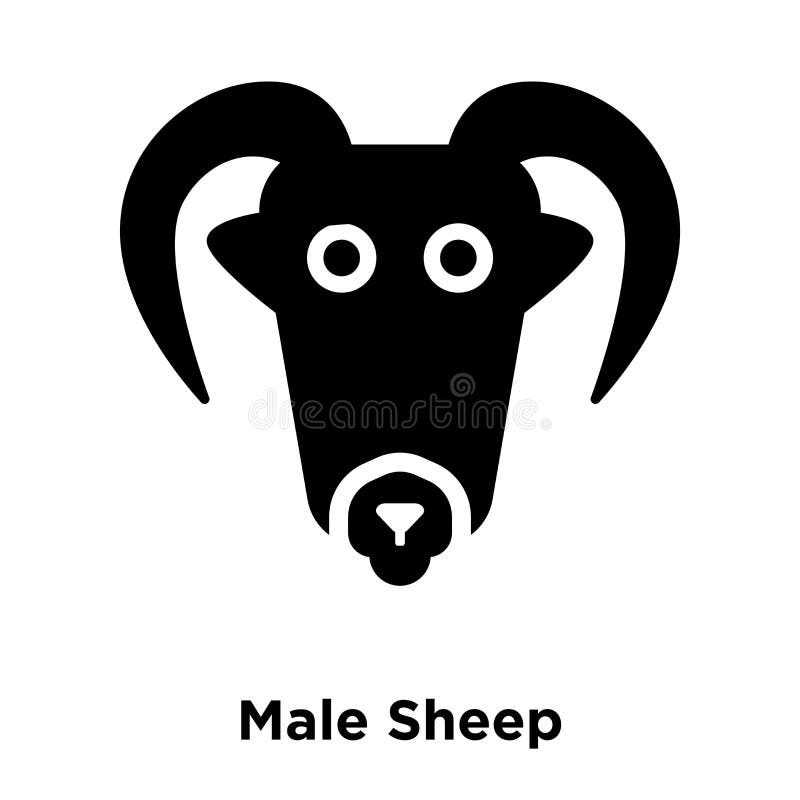 Manlig fårsymbolsvektor som isoleras på vit bakgrund, logoconcep stock illustrationer Manlig fårsymbolsvektor som isoleras på vit bakgrund, logoconcep stock illustrationer