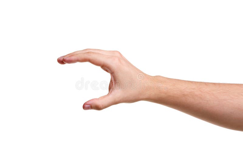 Manlig hand som mäter osynliga objekt bakgrund isolerad white Närbild arkivbild Manlig hand som mäter osynliga objekt bakgrund isolerad white Närbild arkivbild
