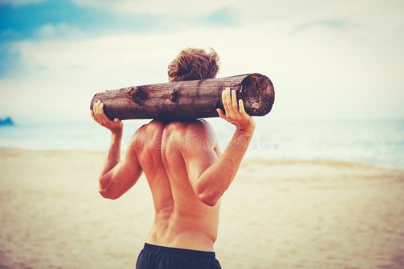 Manlig idrottsman nen Exercising Outdoors royaltyfri fotografi
