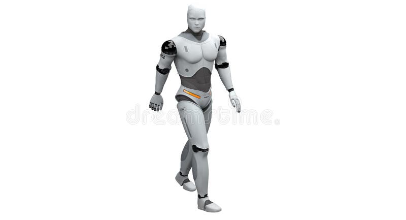 Manlig robot som går och tar en promenad royaltyfri illustrationer Manlig robot som går och tar en promenad royaltyfri illustrationer