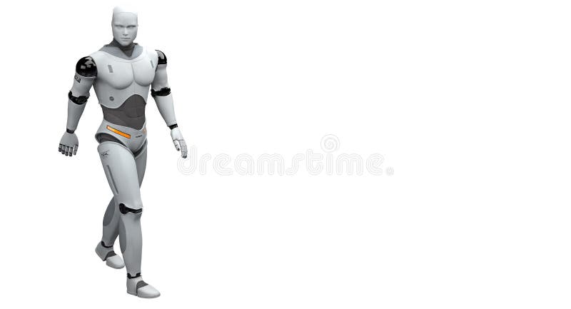 Manlig robot som går och tar en promenad royaltyfri illustrationer Manlig robot som går och tar en promenad royaltyfri illustrationer