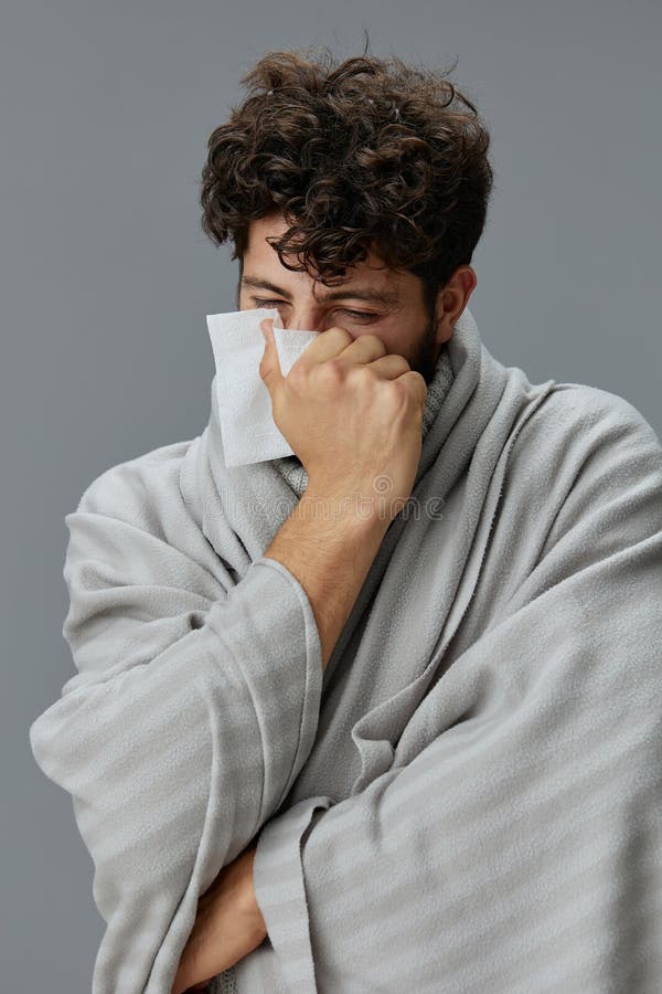 Adult man person ill allergic cold young nose sickness disease sneezing influenza pain allergy. Adult man person ill allergic cold young nose sickness disease sneezing influenza pain allergy