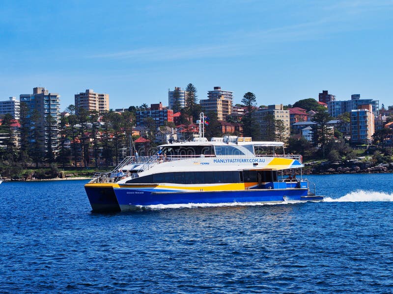 Manly Fast Ferry, Sydney Harbor, Australia stock photos