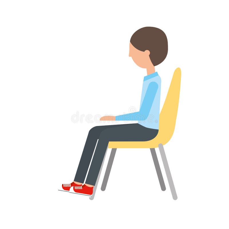 Mann Der Auf Stuhl Sitzt Vektor Abbildung Illustration Von Mann 9470