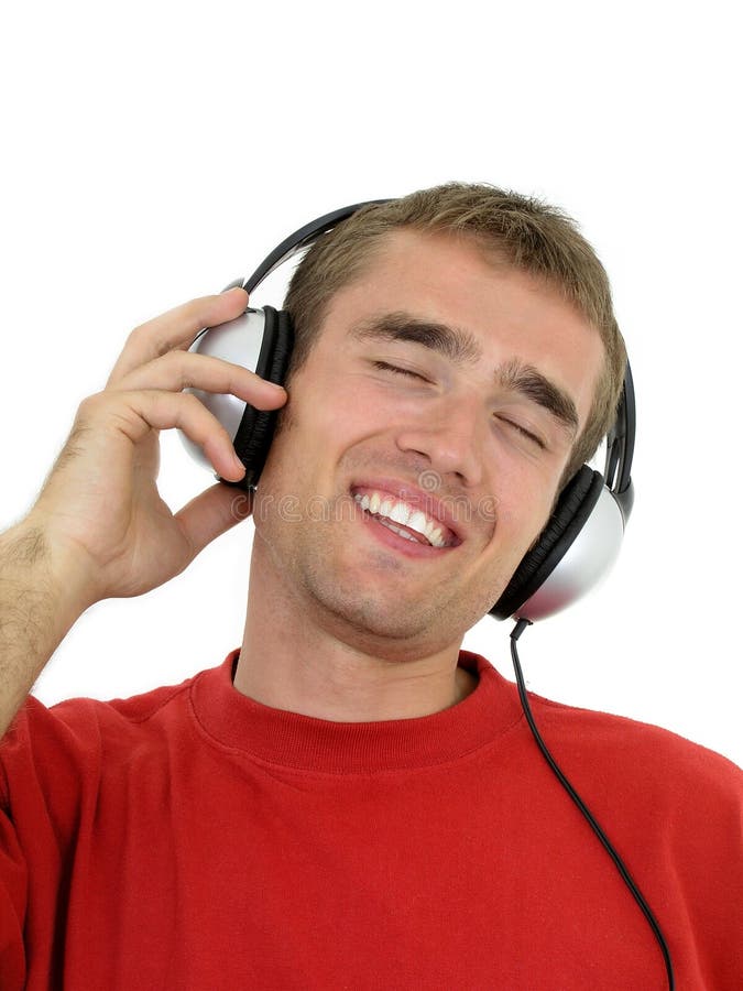 Man Enjoying Music. Man Enjoying Music