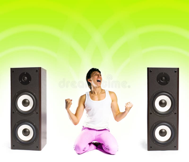 Mann, der Musik hört stockbilder Mann, der Musik hört stockbilder