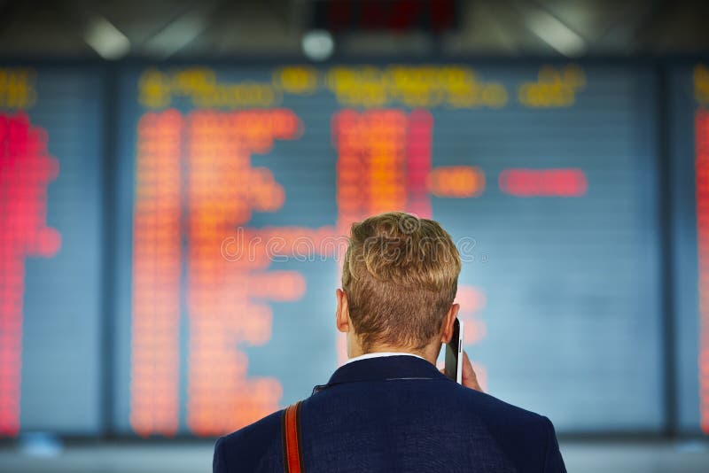 Young businessman is waiting at the airport. Young businessman is waiting at the airport