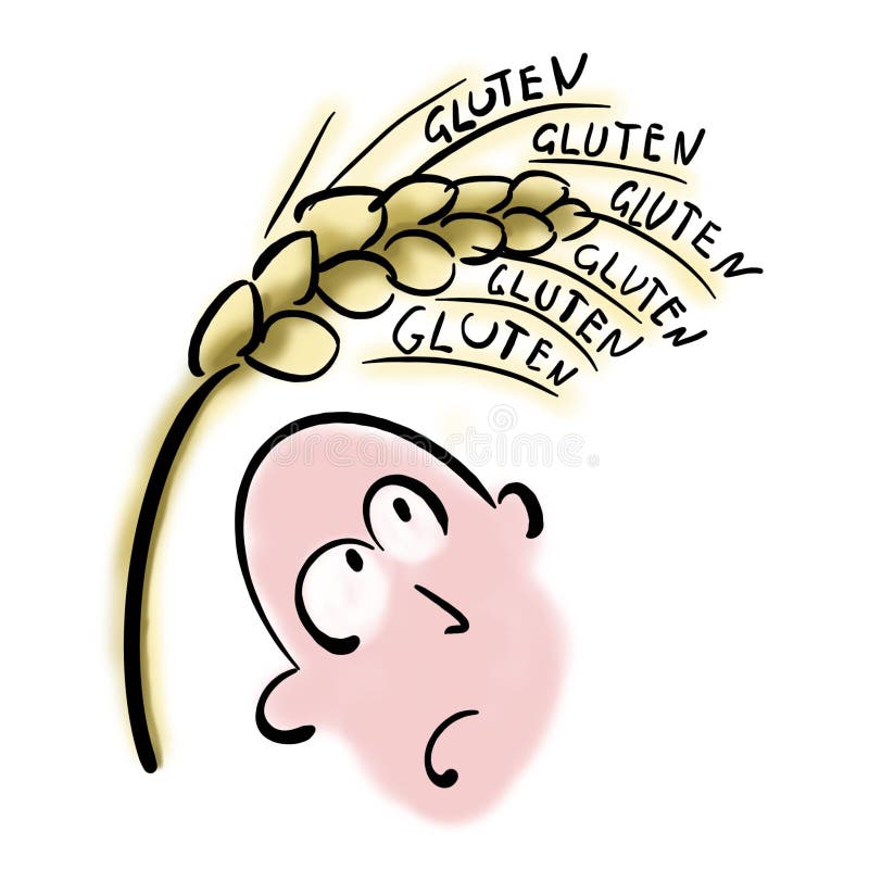 Mann hat vor Gluten Angst vektor abbildung Mann hat vor Gluten Angst vektor abbildung