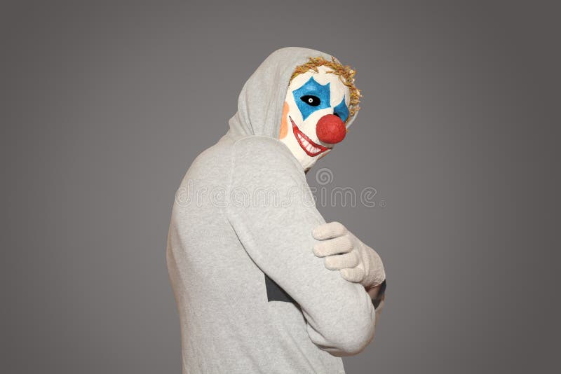Mann im Maskenübelclown stockfotos Mann im Maskenübelclown stockfotos
