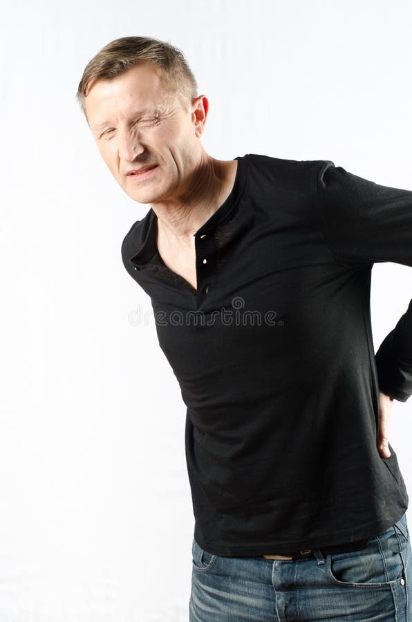 Mann mit backpain lizenzfreies stockfoto Mann mit backpain lizenzfreies stockfoto