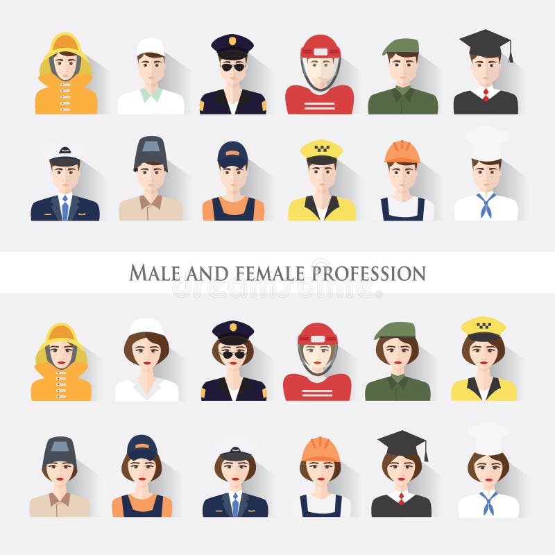 Mann und Frauenberuf vektor abbildung Mann und Frauenberuf vektor abbildung
