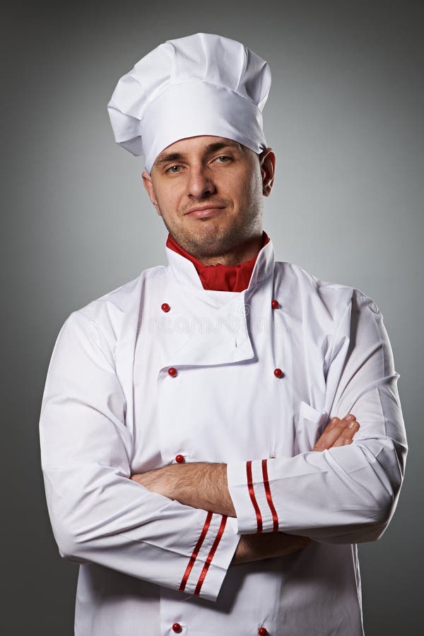 Mannelijk chef-kokportret royalty-vrije stock foto Mannelijk chef-kokportret royalty-vrije stock foto