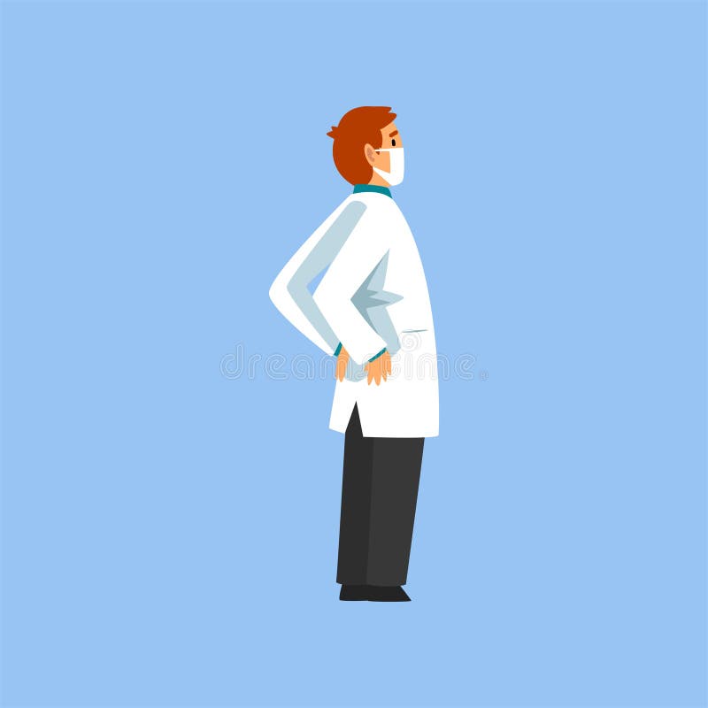 Mannelijke Professionele Arts Character, Arbeider van Medische Kliniek of het Ziekenhuis in Witte Laboratoriumlaag en Masker Vect vector illustratie Mannelijke Professionele Arts Character, Arbeider van Medische Kliniek of het Ziekenhuis in Witte Laboratoriumlaag en Masker Vect vector illustratie