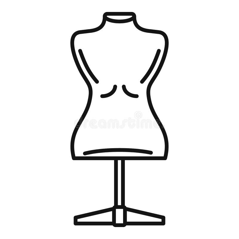 Mannequin dressmaker icon flat isolated Royalty Free Vector