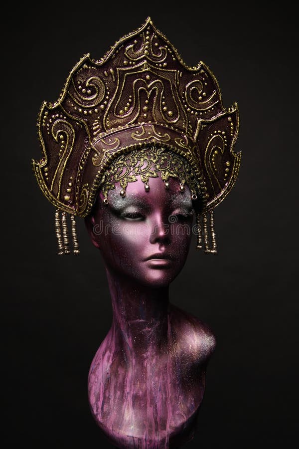 Mannequin girl in headwear stock photo. Image of headwear 75695456